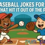 cartoon kids playing baseball laughing – baseball jokes for kids