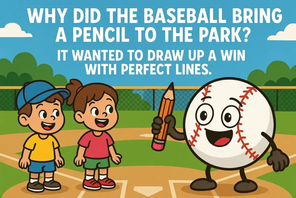 cartoon kids and baseball joke scene