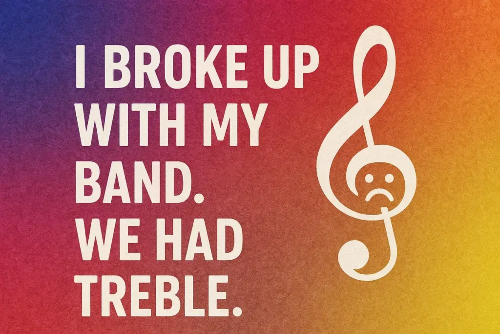 I broke up with my band. We had treble.