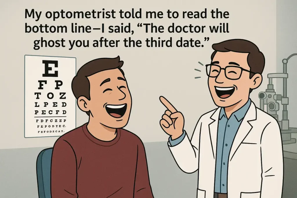 I told my optometrist I couldn’t see myself paying $600 for glasses… he said, “You literally can’t see anything, sir.”