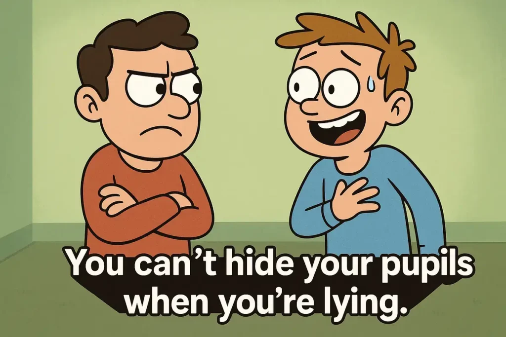 “You can't hide your pupils when you're lying.”