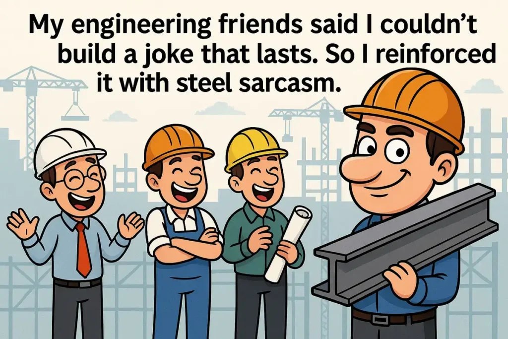 cartoon with steel sarcasm joke