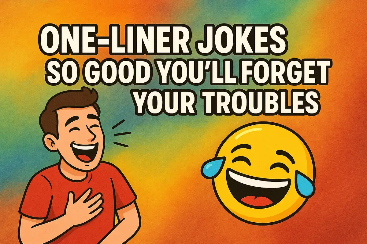 A vibrant, humorous feature image for the funniest one-liner jokes