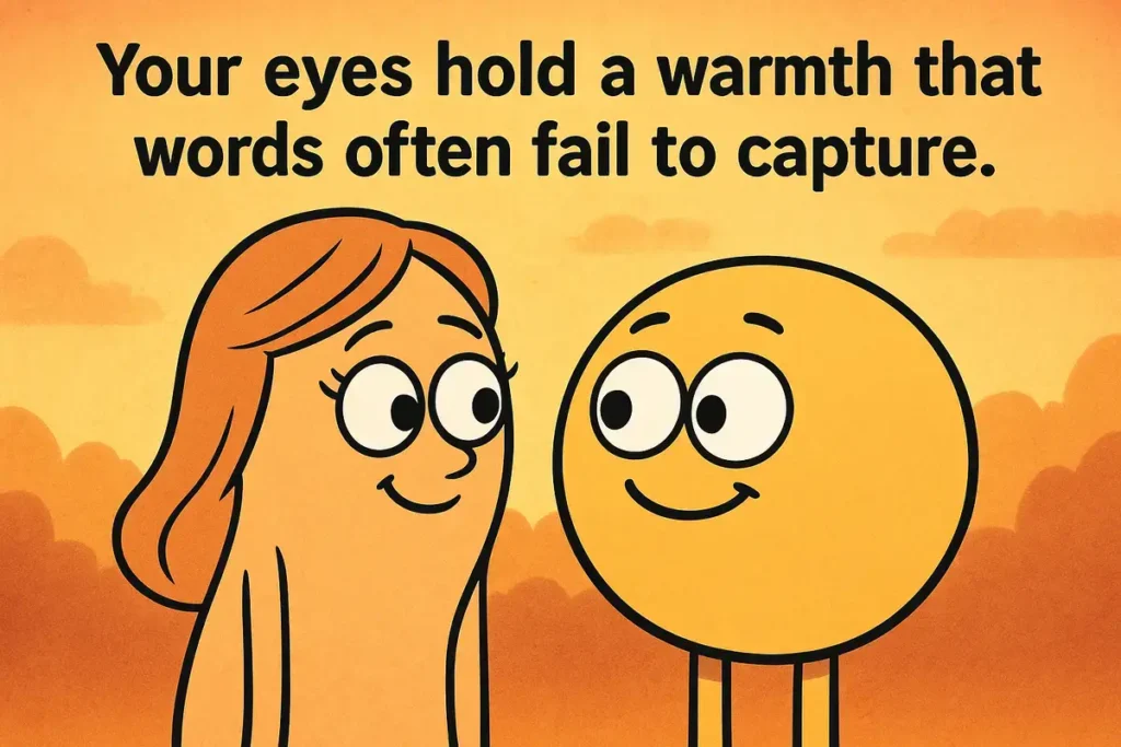 cartoon couple funny stare with text