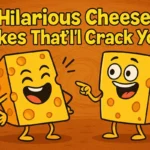 hilarious cheese jokes – cartoon cheese characters laughing