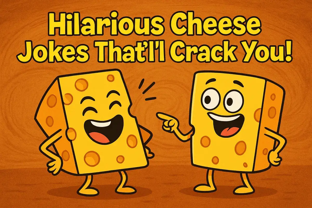 hilarious cheese jokes – cartoon cheese characters laughing