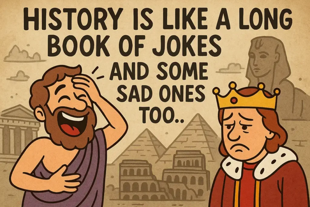 hilarious history jokes cartoon with ancient characters