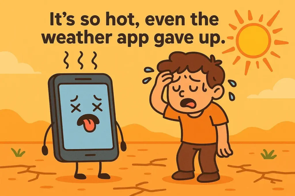 how hot is it jokes cartoon weather app gave up