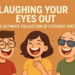 Cartoon characters laughing over eyesight jokes collection