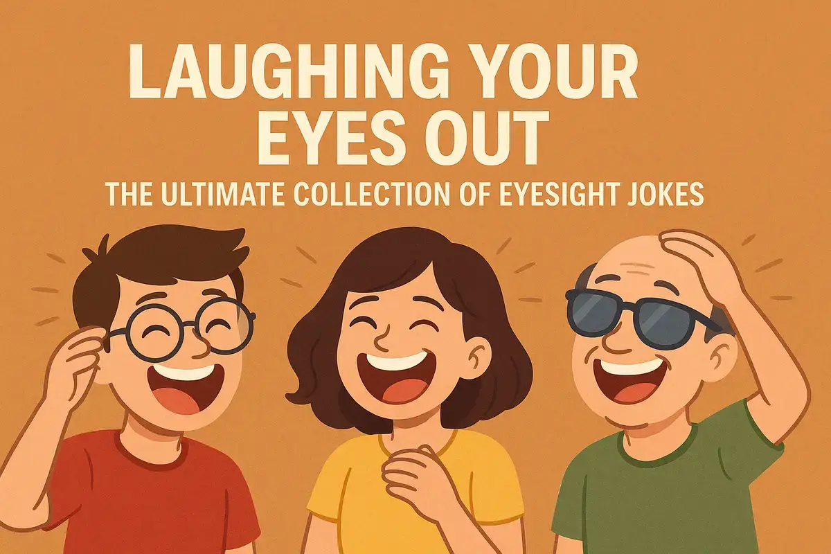 Cartoon characters laughing over eyesight jokes collection