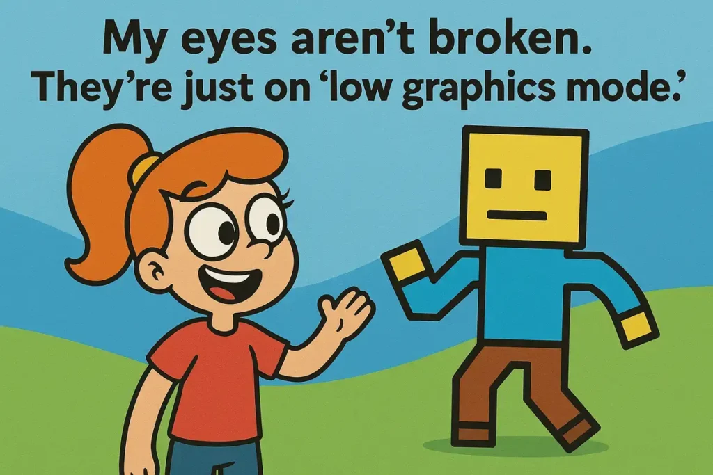 My eyes aren’t broken. They’re just on “low graphics mode.”