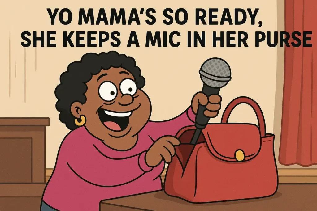 yo mama joke compilation funny cartoon mic in purse
