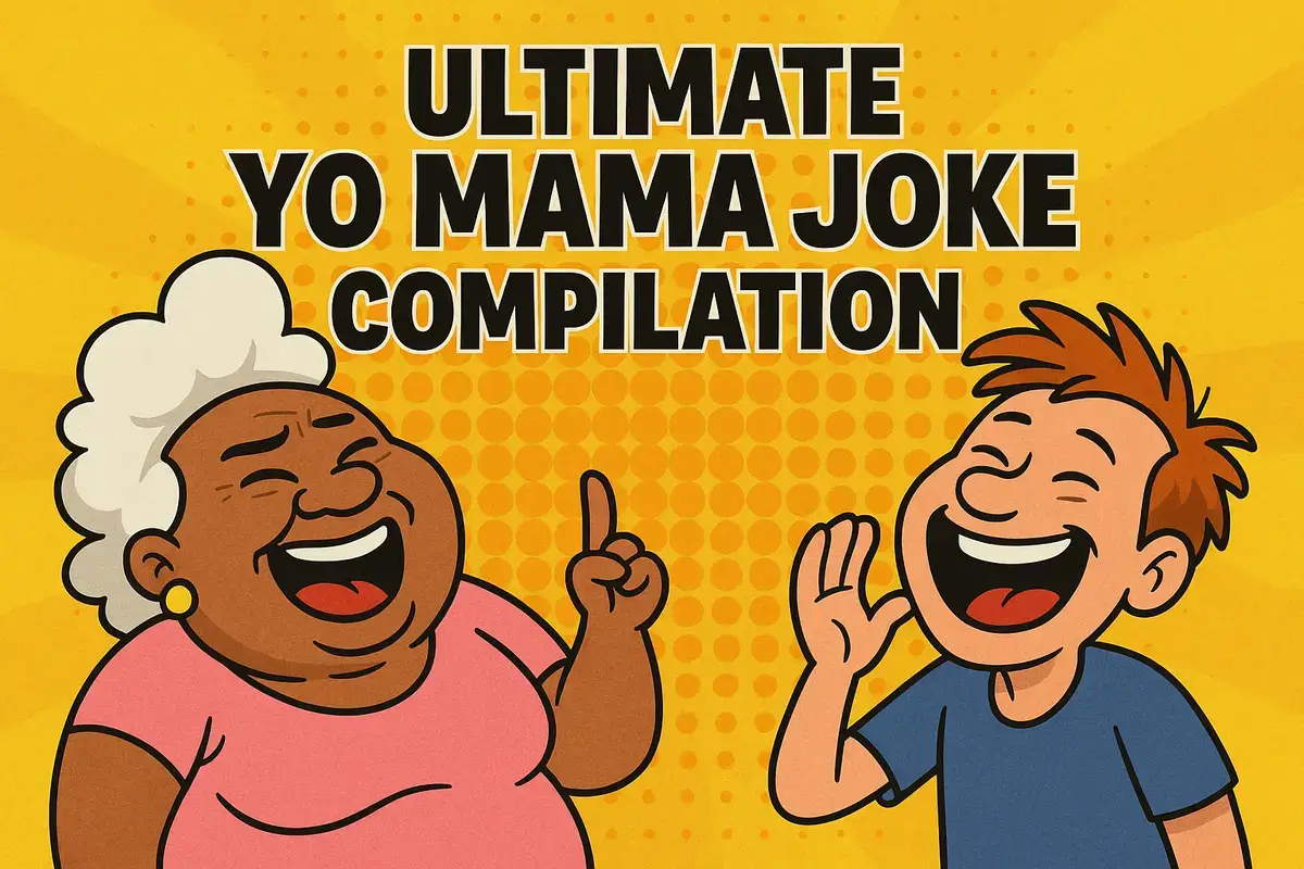 Cartoon characters laughing in yo mama joke compilation.