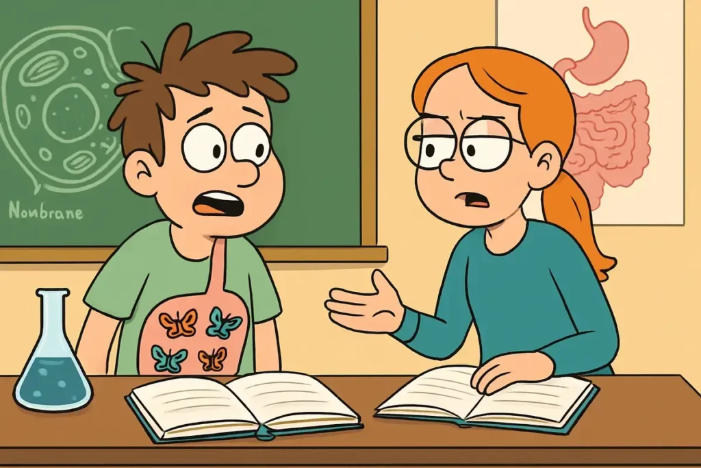  biology students with butterflies in stomach