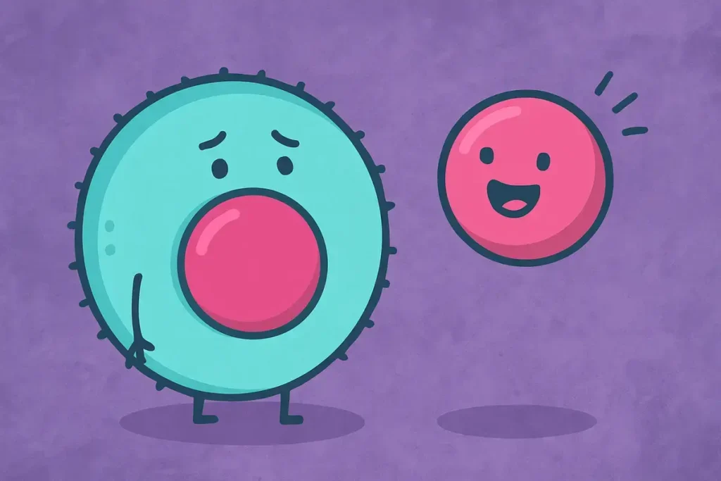 cell breaking up with nucleus