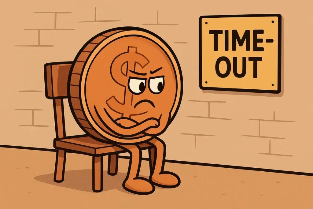 penny in time-out chair for funny penny jokes