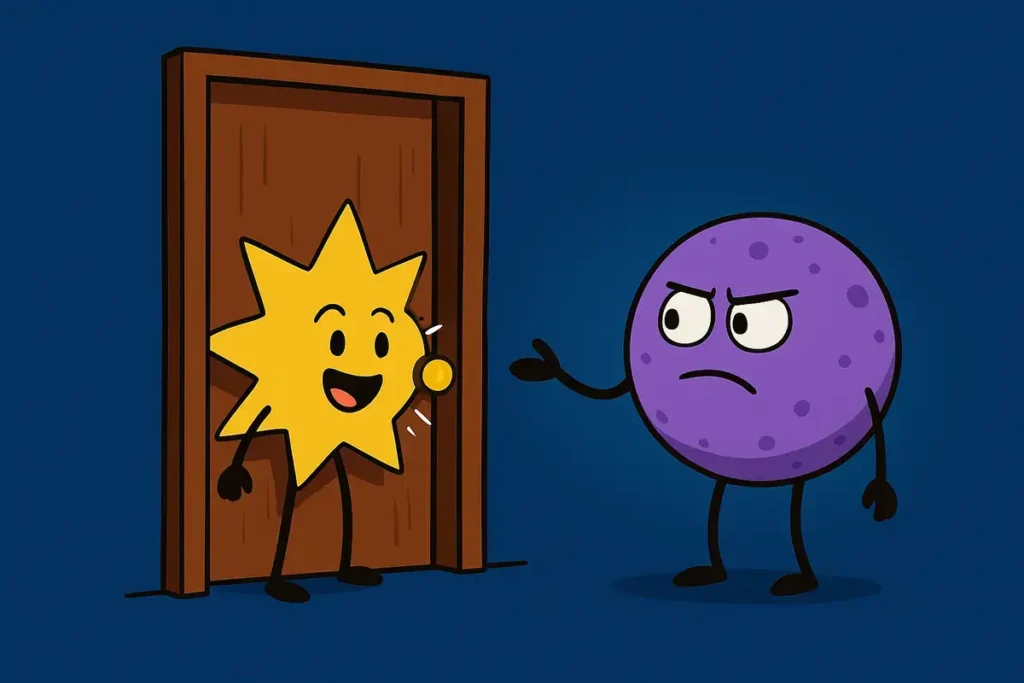 photon knocking on door in funny physics joke scene