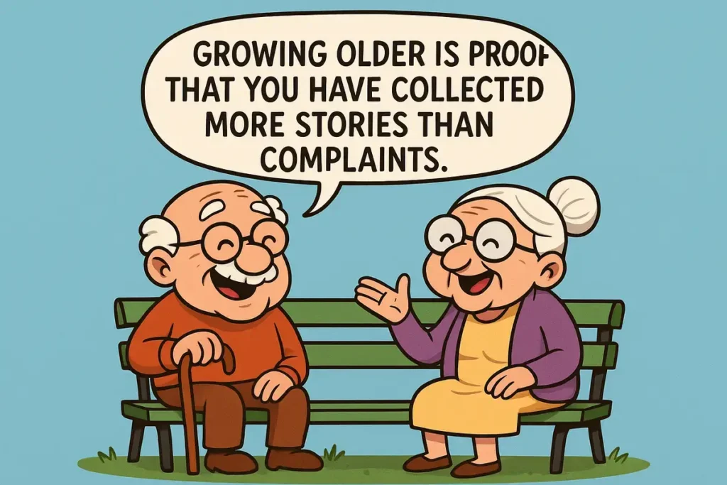 happy elderly couple laughing on a park bench