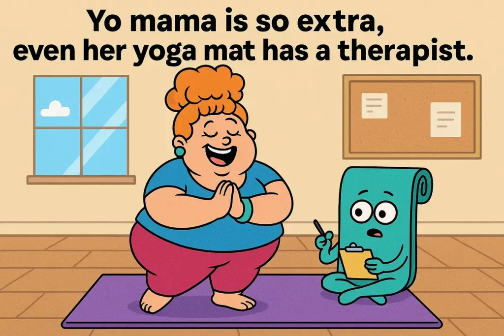 Funny yo mama jokes with yoga mat therapist