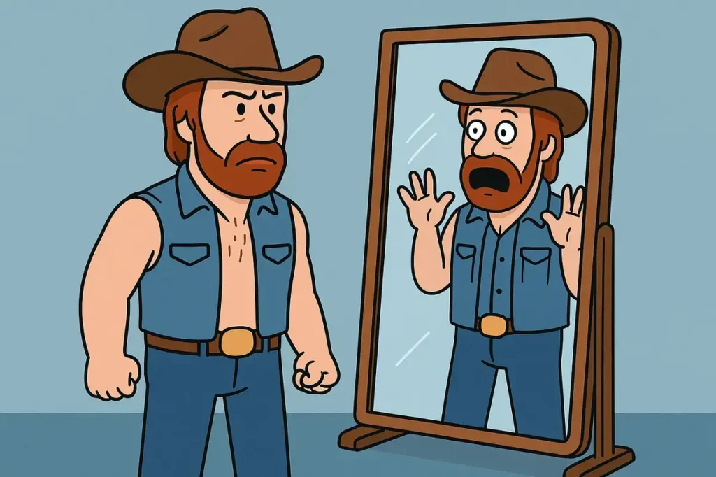 Even mirrors fear his reflection.