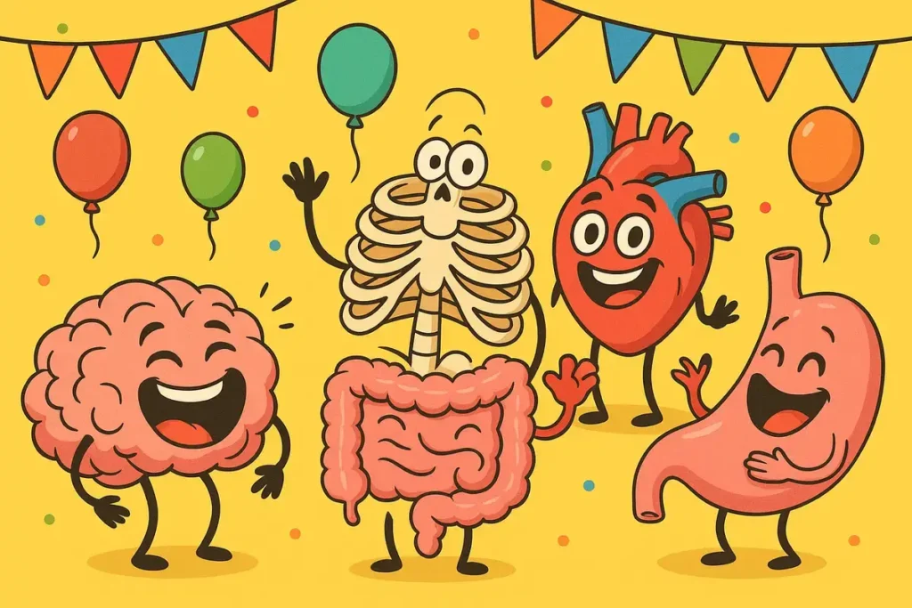 Anatomy Puns and Captions for Birthday Party