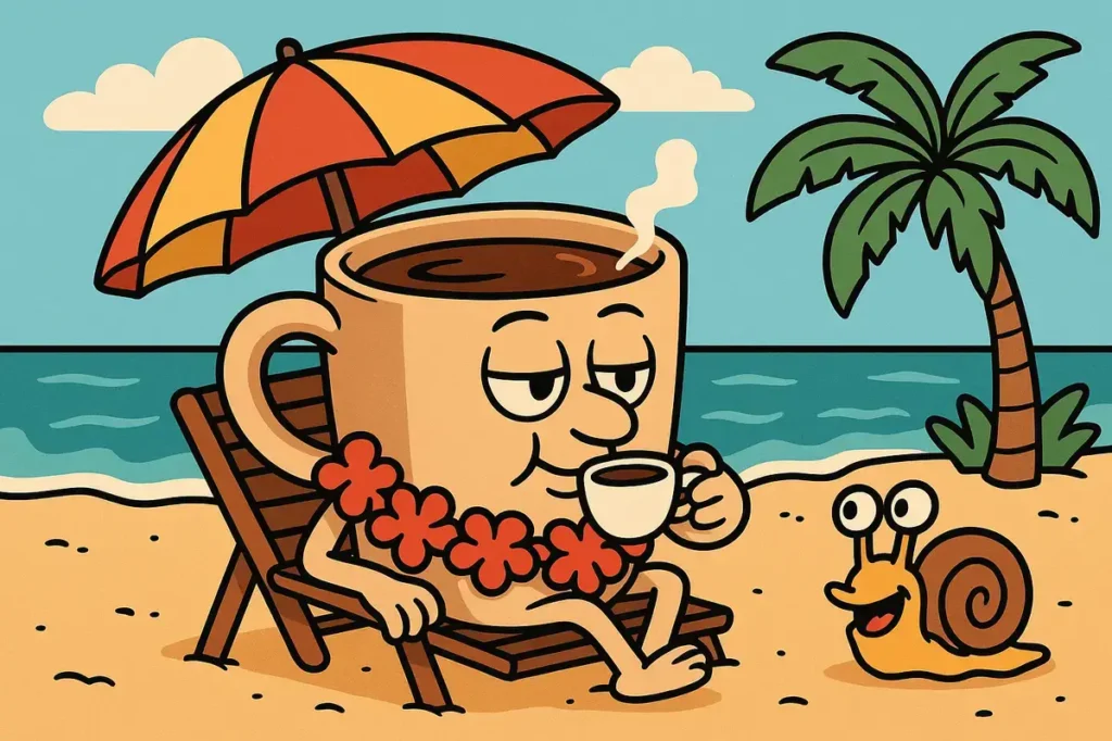 Coffee brewed with extra island patience.