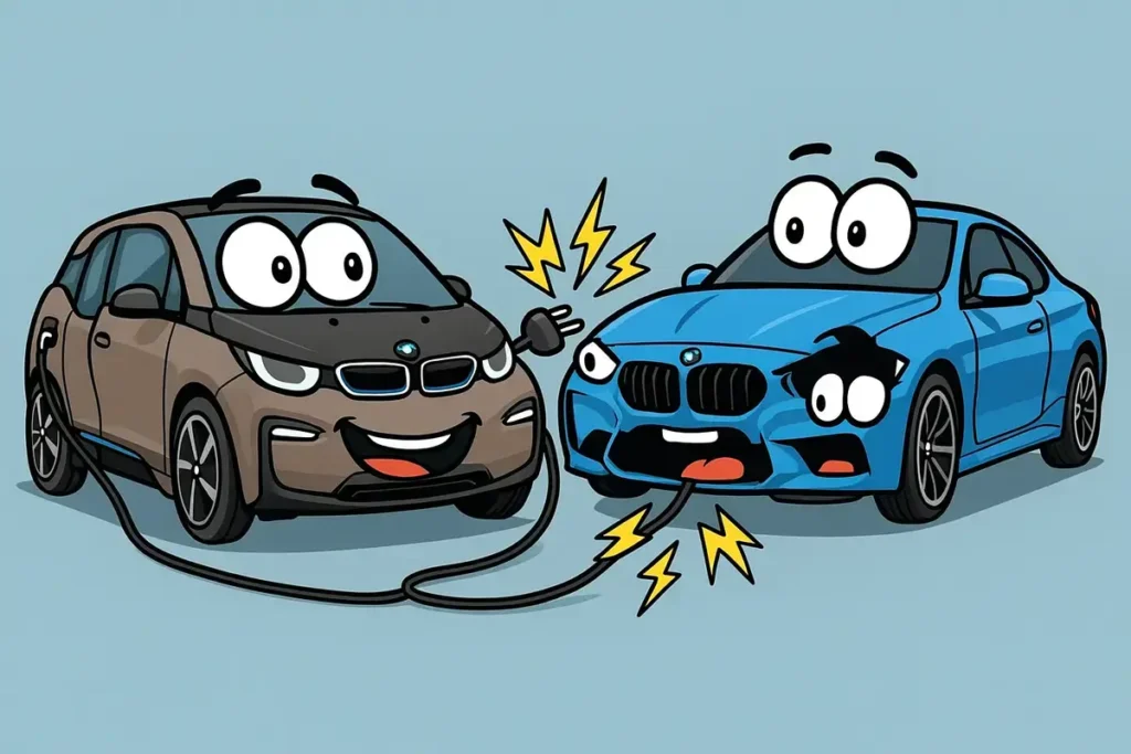 Electric i-series jokes spark voltage-level fun.