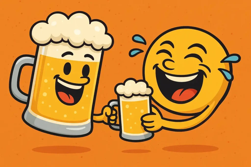 I toast to laughter, not just beer.
