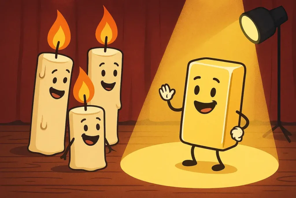 The candles told butter to own the spotlight.