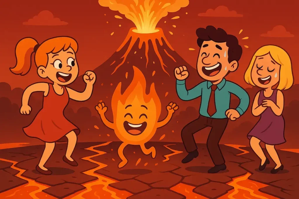 The dance floor turned volcanic.