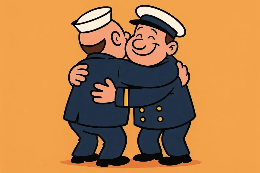 Uniforms feel warmer when hugged.