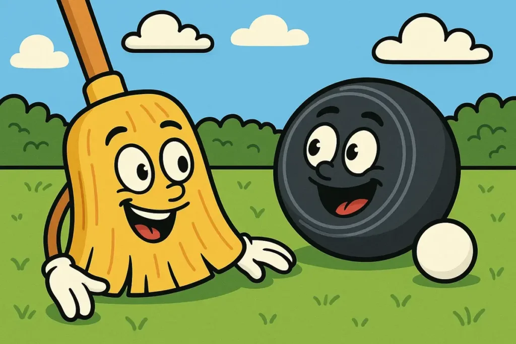 Broom in hand, fun on my mind.