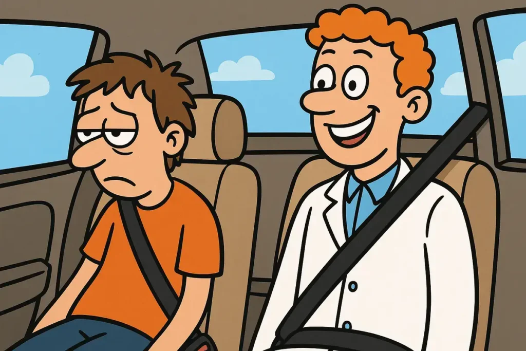 Seatbelt reminded me to sit taller.