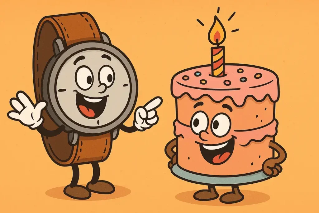 Birthday cake and a well-timed joke.