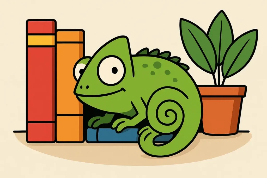 Chameleons hide wit everywhere subtly.