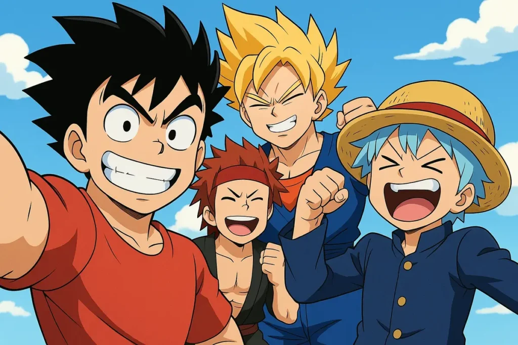 Selfie powered by full shonen confidence.