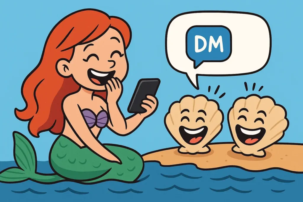 Shells giggle in DMs often.