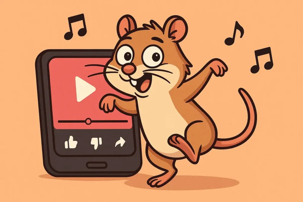 mouse dances in trending videos.