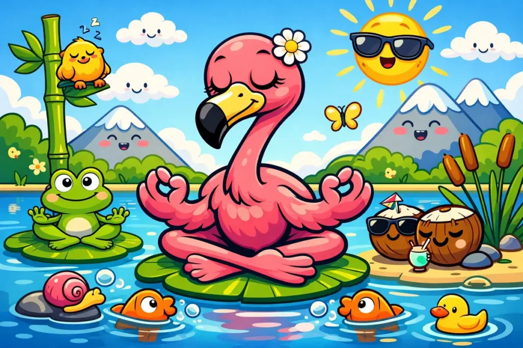 A flamingo’s calm posture reminded me to breathe.