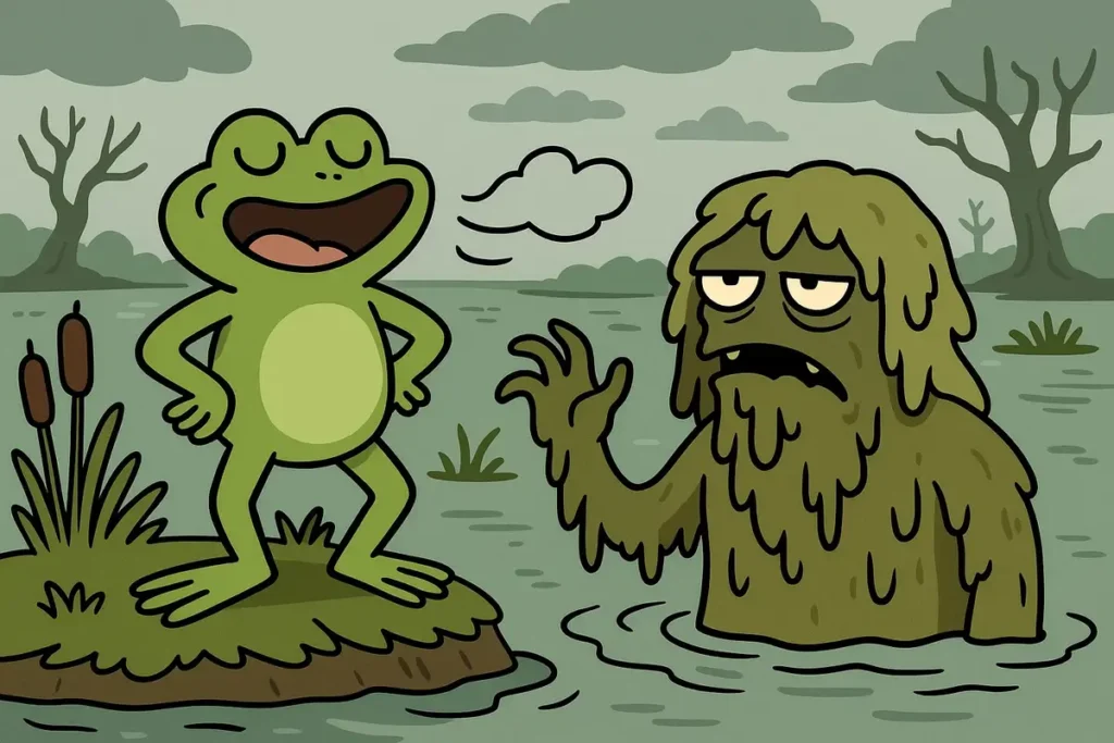 Breathing in the wild and soggy air.