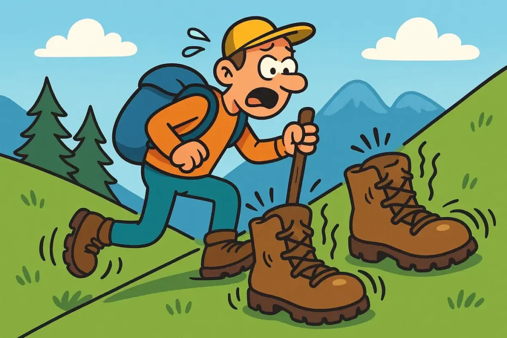 Hiking boots groaned with every uphill step.