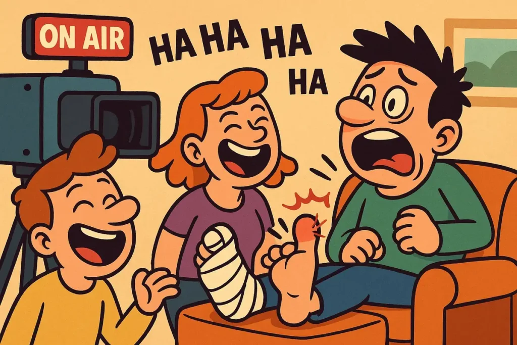 broken Toe jokes & injuries on TV shows deserve a laugh track.